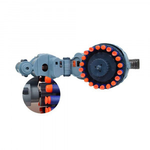 Világító játékfegyver hanggal szürke ajándék töltény szettel