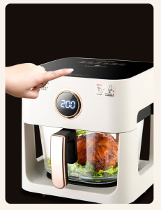 6 literes üvegkosaras fritőz, fehér