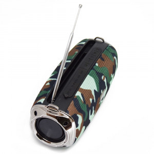 Vezeték nélküli Bluetooth hangszóró - rádióval és zseblámpával / terepmintás (HF-F866)