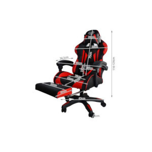 Gamer szék - fekete és piros Dunmoon