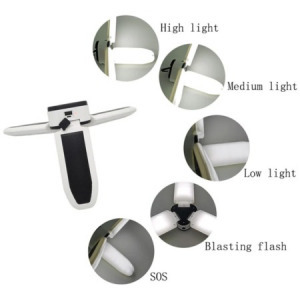 Kemping napelemes LED lámpa 60 led, 3 ágú ventilátor forma 30 W - MS-790