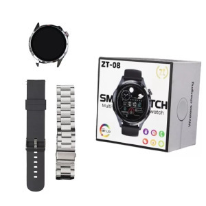 ZTfit ZT-08 Ezüst okosóra szilikon és fém szíjjal