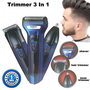 3in1 Sonar professzionális haj- és szakállvágó, borotvával