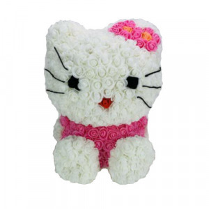 Rózsa cica, örök virág Hello Kitty - 42cm