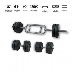 GazoFitness Hardcore szett bicepsz-tricepsz rudas 45 Kg