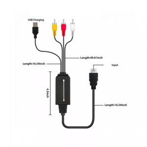 HDMI->3RCA átalakító adapter, 1.6m, FullHD, HDMI-ről 3RCA Video Audio AV-re