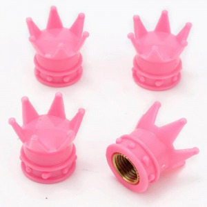 King szelepsapka, korona kialakítású szelepsapka, (autóhoz, kerékpárhoz) pink