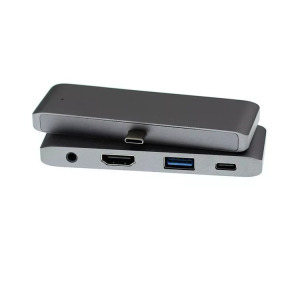 4in1 USB hub: USB-C -> USB 3.0/4K HDMI/USB-C/3.5mm jack, 60W gyorstöltés