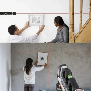 Bigstren lézeres vízmérték szintező, 250 cm-es beépített mérőszalaggal