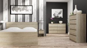 Odell M6 140 2X3 komód, 138x75x40 cm, sonoma