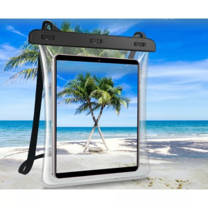 Univerzális vízálló védőtok, tablet és okostelefonhoz, fekete-átlátszó