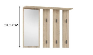 Odell Parma tükrös fogas, 100x81,5x15 cm, sonoma