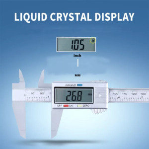 Digitális Tolómérő, 150mm-ig, LCD kijelzővel, karbonszálas, ezüstszín