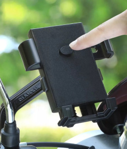 Kerékpáros motorkerékpáros telefontartó, kormányra, 360°-ban forgatható