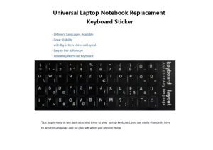 Billentyűzet matrica, magyar abc összes betű, 48db, fekete alapon fehér