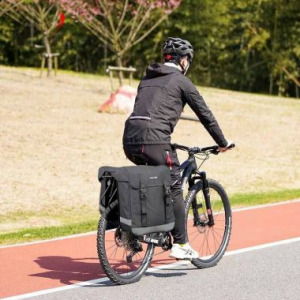 Kétoldalas kerékpártáska, fekete