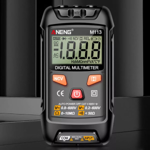 Aneng Digitális multiméter, DC/AC feszültség, ellenállás, NCV, fekete