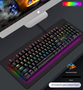 Vezetékes billentyűzet KR6300, USB, RGB világítás, nemzetközi, fekete