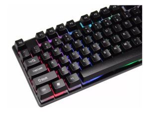 Vezetékes billentyűzet KR6300, USB, RGB világítás, nemzetközi, fekete