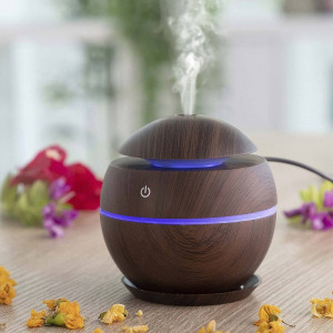 Globo színváltós led ultrahangos aroma diffúzor - sötétbarna