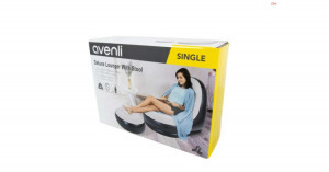 Avenli felfújható fotel és lábtartó sötét kék és fehér 125x100x85cm 56x27cm