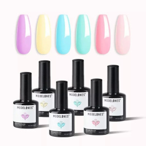 Modelones prémium pasztell gél lakk készlet - 6 gyönyörű árnyalat