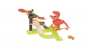 Dinoszaurusz-kilövő pálya + 2 autó