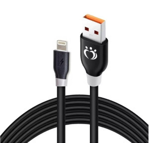 Adat és töltőkábel K195, 300 cm, MicroUSB/USB, 2.4A gyors töltés, fekete
