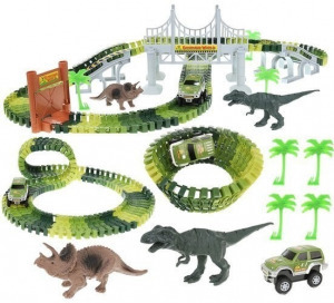 Dinoszaurusz park játék autópálya szett