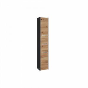 Riano MIX S33 fürdőszoba szekrény, 170x30x30 cm, antracit-tölgy