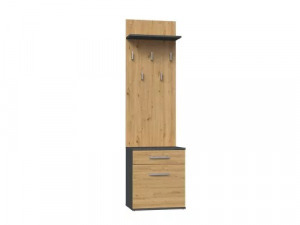 Riano Mix Na Buty Duo előszoba szekrény fogassal, 50x180x35 cm, antracit-tölgy
