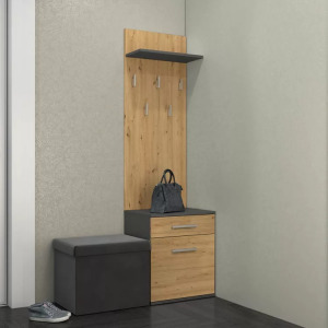 Riano Mix Na Buty Duo előszoba szekrény 50x180x35 cm, antracit-tölgy