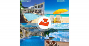 Felfújható vízi strandfotel karfával, háttámlával