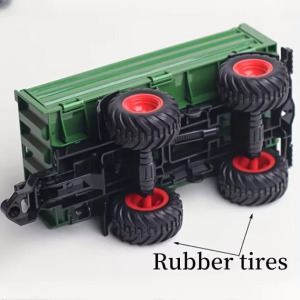 Élethű 42cm-es farm traktor játékkészlet pótkocsival