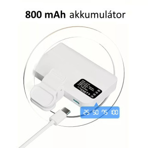 Hordozható szelfi LED, fénykép/videó/smink, fényerő/színhőmérséklet, fehér