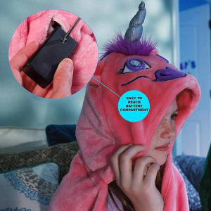 Szuperpuha kapucnis takaró világító szemekkel, pink unikornis - MS-1036