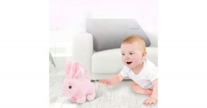 Bébi nyuszi puha plüss borítással és aranyos hanggal