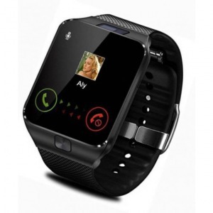 Bluetooth Smart Watch kártyafüggetlen okosóra kamerával, Fekete Bluetooth Smart Watch kártyafüggetlen okosóra kamerával, Fekete