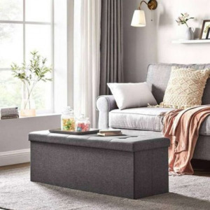 Tárolópad kényelmes üléssel 110x38x38 cm szürke BC FUR1620-2