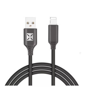 Adat-és töltőkábel, Lightning/USB, villogó fénnyel, 2A, 1 méter, fekete