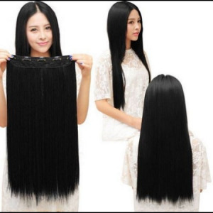 Clip-on/Csatos póthaj, 60 cm - Fekete - MS-326
