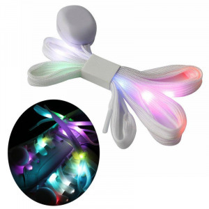 Világító LED-es cipőfűző fehér