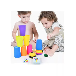 Montessori Toys Stack Cup játék kártyával