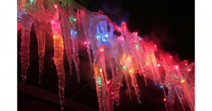 Jégcsap fényfüzér, 8x50cm, 8 részes, színes