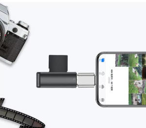 OTG átalakító adapter (USB 3.0-ról Lightning), fekete