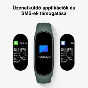 M8 Okoskarkötő, smart aktivitásmérő, sétához és sporthoz, szürke