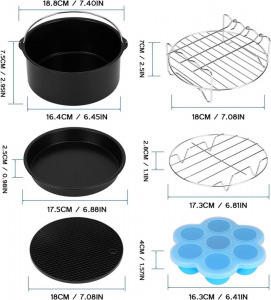 6 részes tartozék csomag forrólevegős sütőkhöz
