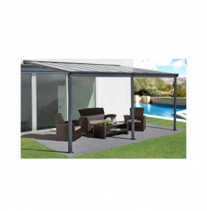 Féltetős pergola P-496-1 antracit átlátszó tetővel 303 cm x 496 cm