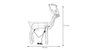 Led-es, világító, mozgó fejű karácsonyi rénszarvas 115 cm - színes