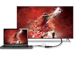 VGA+Jack->HDMI átalakító adapter, 3.5mm Jack kábellel, 25cm VGA, 50cm Jack